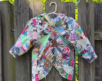 Girls’ Upcycled Patchwork Hoodie: 4T