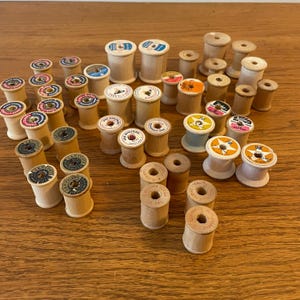 Wooden Spools for Crafting, Empty Thread Spools, Vintage Wooden Spools