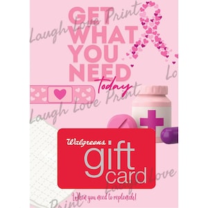 Etui na kartę podarunkową - Walgreens / CVS Prezent do natychmiastowego pobrania do druku - Doskonały dla przyjaciela lub rodziny - Pakiet opieki nad chorymi na raka