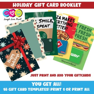 Folleto de tarjetas de regalo navideñas: excelente regalo para un adolescente, esposo, amigo... Regalo imprimible de descarga instantánea: el mejor libro de cupones de regalo
