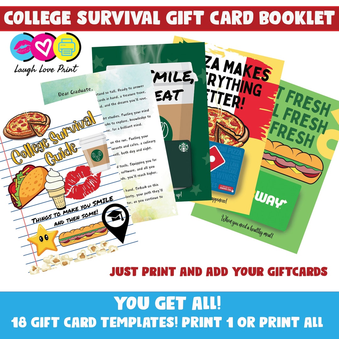 College Survival Guide Gift Card Booklet Excellent Gift for a High ...