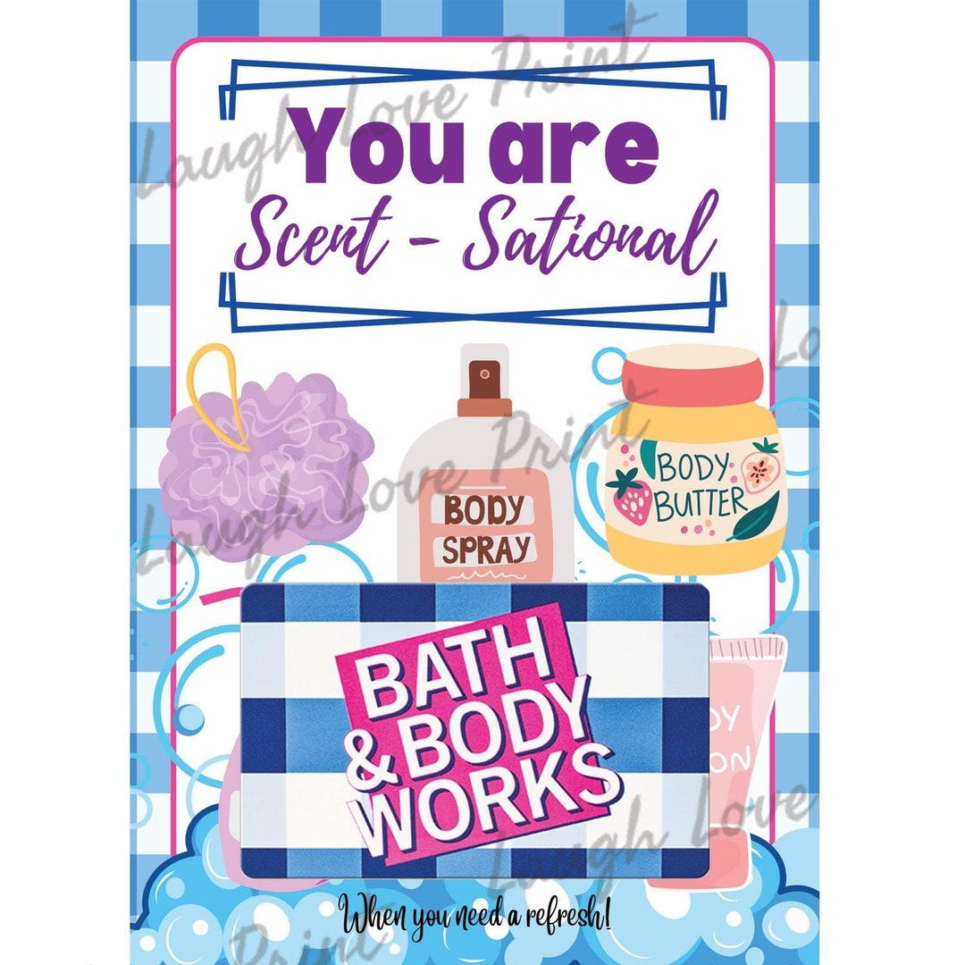 Gift Card Holder - Bath and Body Printable Instant Download Gift ...