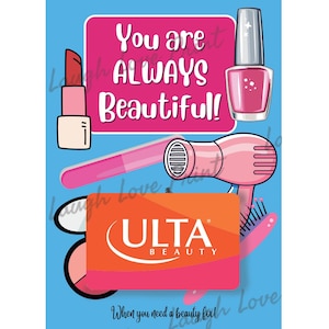 Geschenkkartenhalter - Ulta Gift Card - Fügen Sie zu einem der anderen Gift Card Books - Printable Instant Download Geschenk hinzu