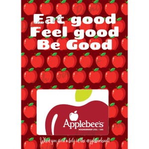 Applebee&#39;s Geschenk Kartenhalter - Applebee&#39;s druckbares Sofortdownload Geschenk - Hervorragend geeignet für einen Schulabschluss oder einen Studenten