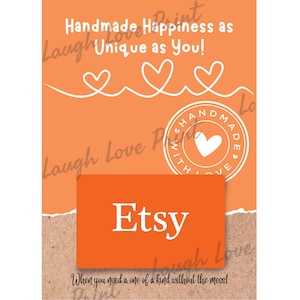 Cadeaukaarthouder - Etsy - Toevoegen aan een van de andere cadeaukaartboeken - Afdrukbaar cadeau direct downloaden