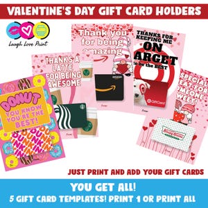 Houders voor Valentijnsdagcadeaubonnen (5 x 7) - uitstekend cadeau voor vrienden, docenten en meer - DIRECT afdrukbare download