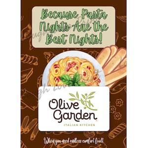 Geschenkkartenhalter - Olive Garden Geschenkkarte - Fügen Sie zu einem der anderen Geschenkkartenbücher hinzu - Printable Instant Download Geschenk