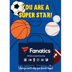 Gift Card Holder - League Wearables / Fanatics - Create your own Gift Card Book - Printable Instant Download Gift