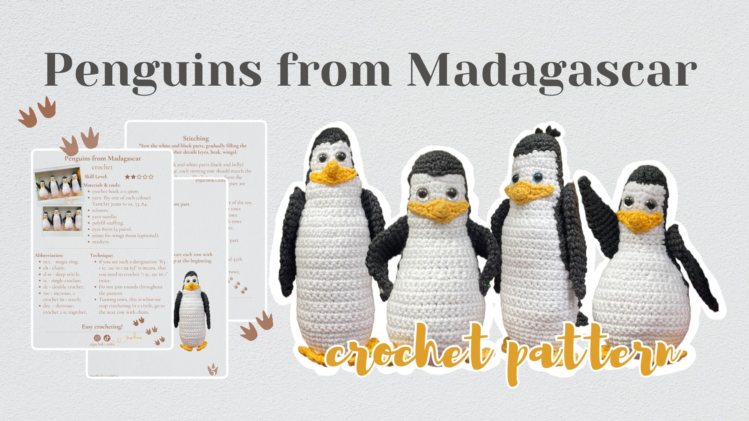 Penguins From Madagascar PDF Pattern - Etsy