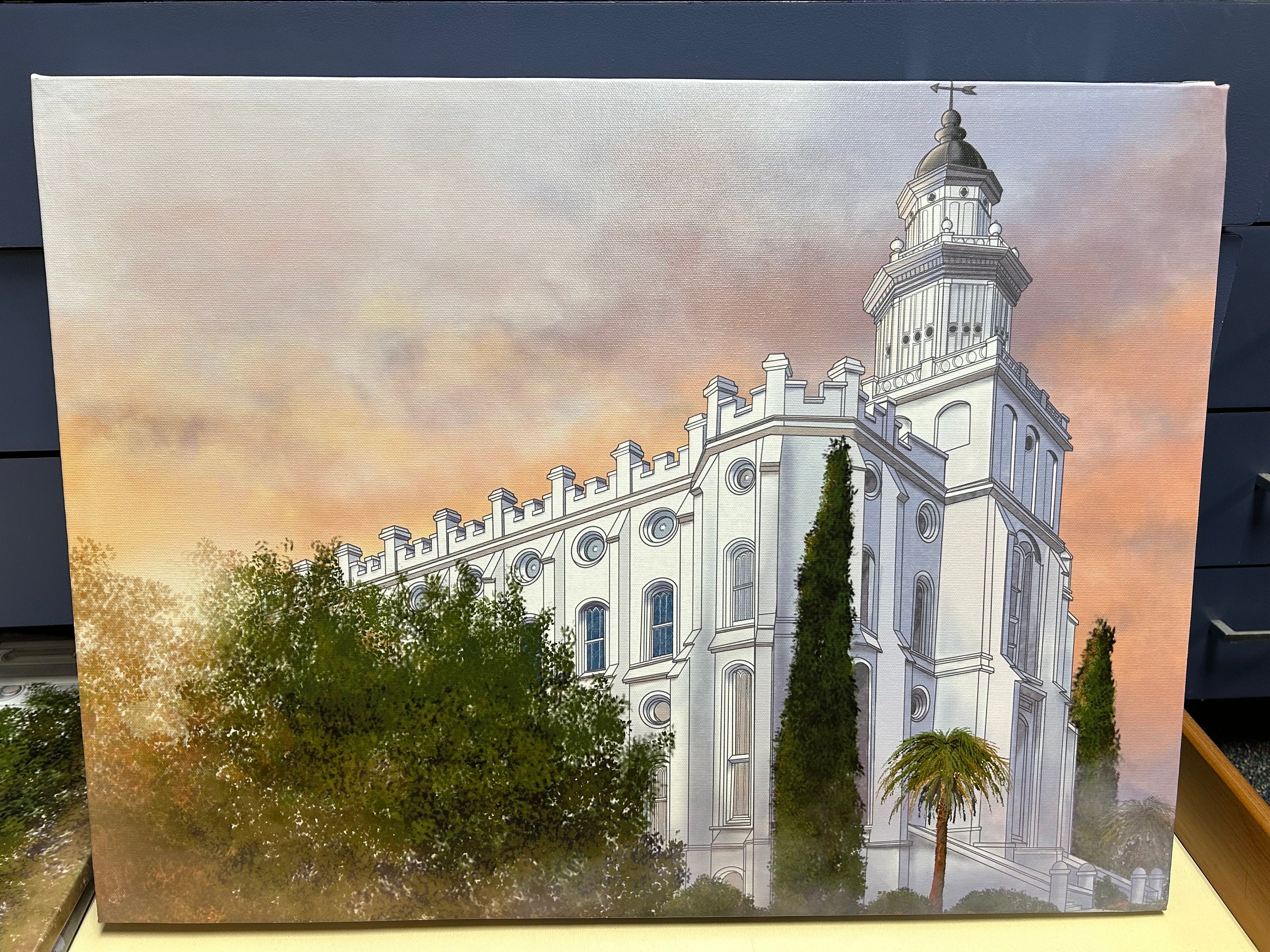 St George Temple Drawing: Print - Etsy