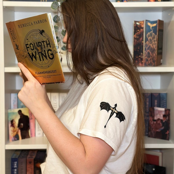 Fourth Wing inspired T-Shirt | neutrales Kurzarmshirt mit Ärmel Print