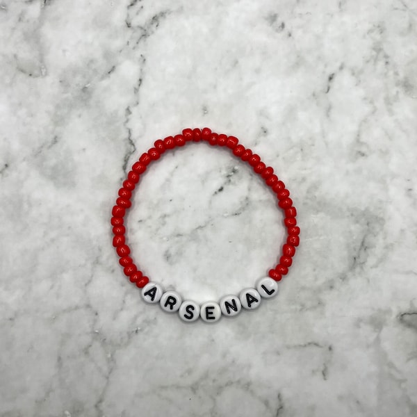 Arsenal Men Beaded Bracelet | Arsenal Mens Beaded Bracelet | Premier League Bracelet | Football Beaded Bracelet