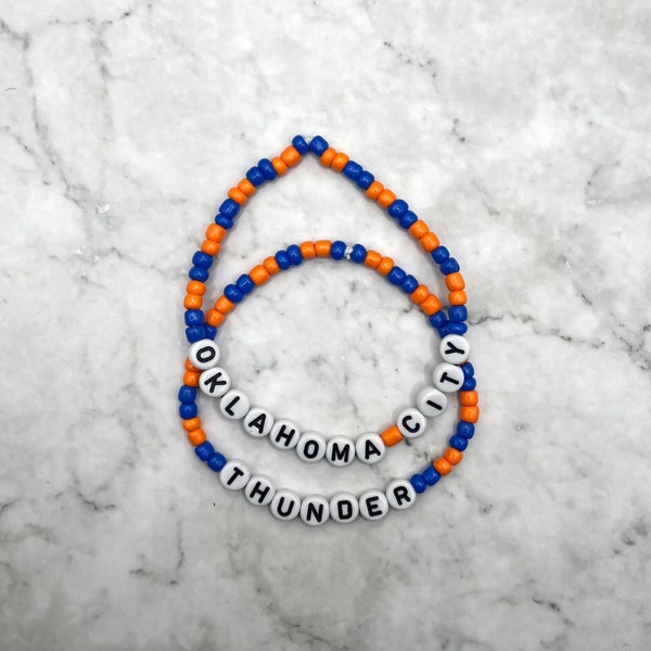 Oklahoma City Thunder Beaded Bracelet | NBA Beaded Bracelet