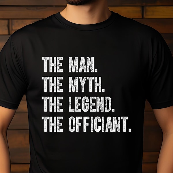 Wedding Officiant Shirt, Personalized Officiant, Marriage Officiant Gift, Ordained Minister Shirt, Wedding Gift The Man Myth Legend