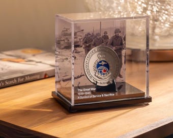Personalized Coin Display Case: Free Engraving, Custom HD Background, Collectible Gift