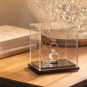 Personalized Ring Display Case: Acrylic Jewelry Keepsake with Engraving