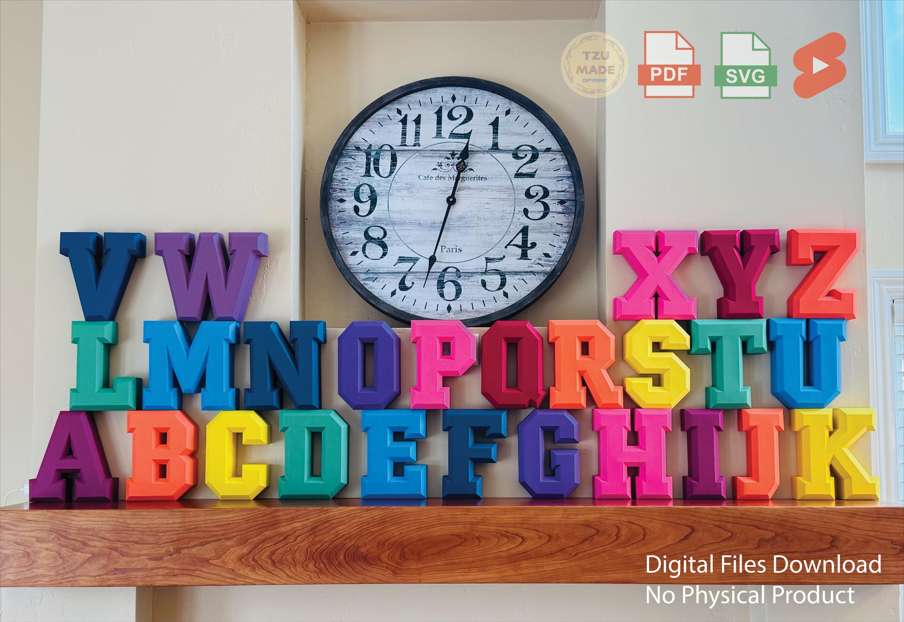 3D Alphabet Paper Craft: DIY Geometric Monogram (PDF & SVG) - Etsy