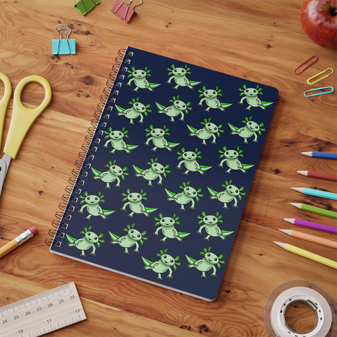 Axolotl Notebook, A5 Spiral Journal | Lined Pages, Ideal Gift for ...
