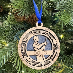 Personalized Christmas Fishing Ornament – A Perfect Gift for Anglers!