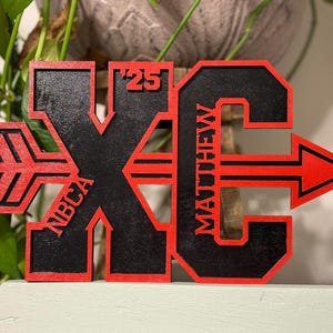 Placa de Cross Country Personalizada – Presente Personalizado para Jogador ou Treinador – Placa de Madeira Gravada – Prêmio de Esportes de Equipe
