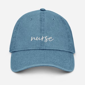 Nurse Hat RN Hat Denim Hat Baseball Cap Nurse Cap Nurse gift Nurse Dad Hat for Women graduation gift Student Nurse Hat