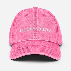 Nurse hat RN Hat Pink Nurse Hat Embroidered Acid Wash Hat Nurse cap nurse hat pink baseball hat Nurse Accessory Nurse Gift nurse student hat