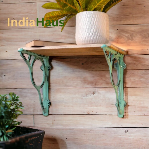 Colorful Wall Shelf Brackets - Aluminum Shelf Brackets - Heavy Duty Kitchen Book Wall Antique Victorian Shelf Holders - Indian Decoration