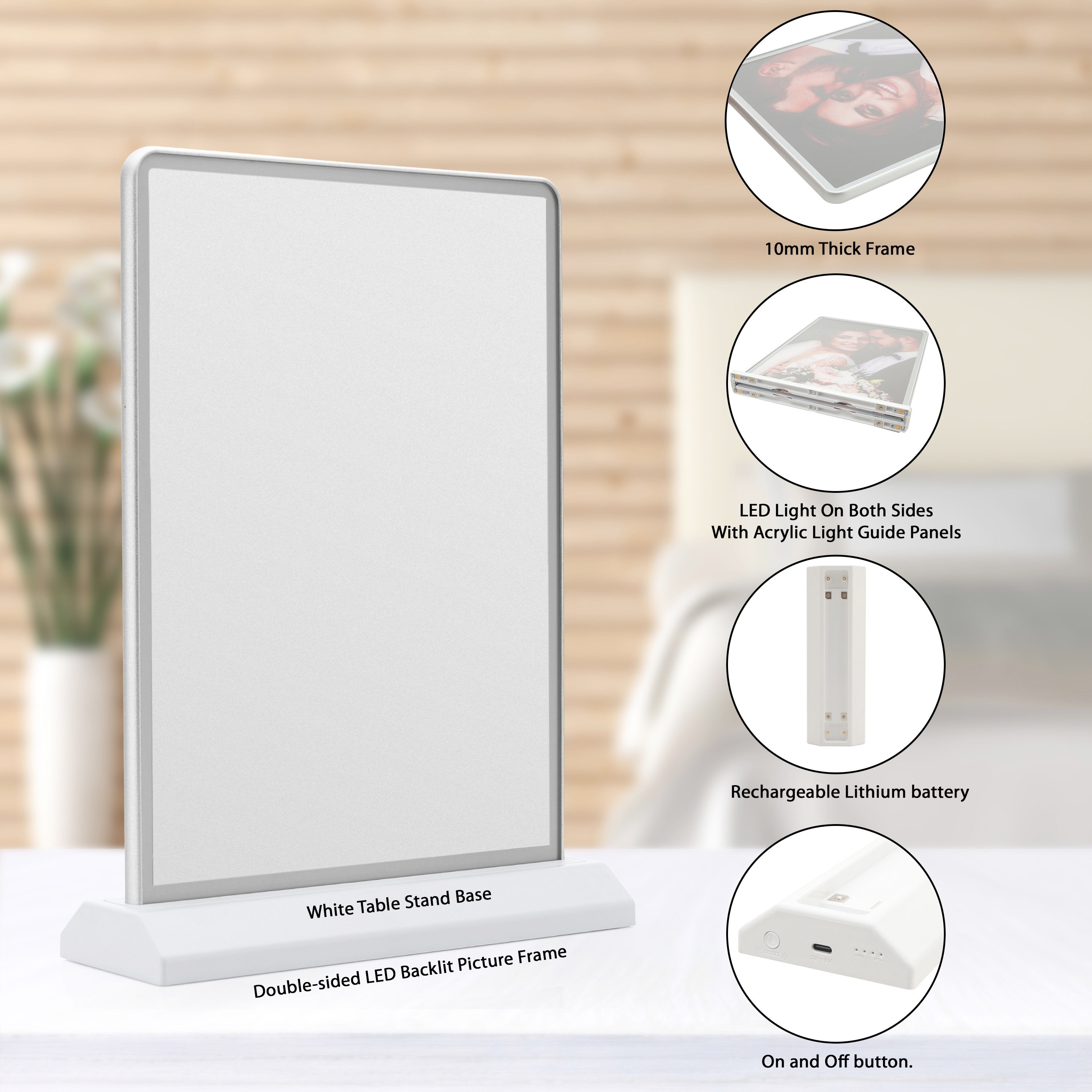 Dual-sided LED Tabletop Menu Frame: Rechargeable Restaurant Display - Etsy