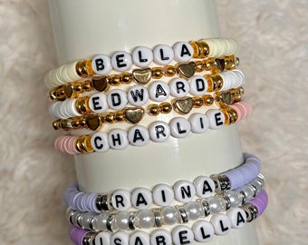 Pulseras de amistad con cuentas de palabras personalizadas, regalo personalizado, pulsera personalizada hecha a mano para fiesta de graduación, baile de graduación, aniversario, cumpleaños