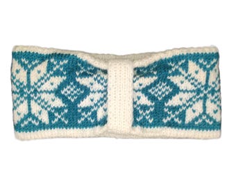 Headband Selbu pattern Various colour combinations Size M Head circumference 56 to 57 cm 22.04 to 22.44 inches Handmade from virgin wool