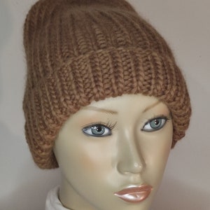 Winter Hat Patent Pattern 55 cm 21.7 inches Two Colors Handmade Chunky Wool