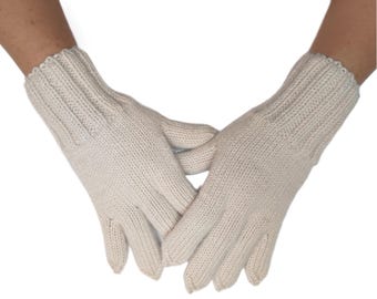 Finger gloves classic Two colors Women's size M Handmade