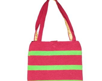 Modern crochet bag Reusable Various colours Cool look Sustainable Handmade from virgin wool