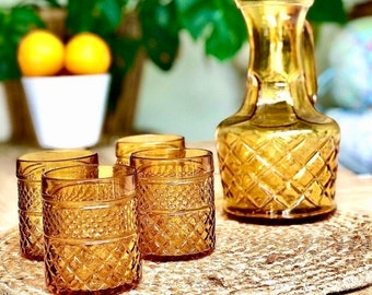 carafe et verres vintage