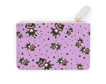 Mini Clutch Bag with funky cat design, unruly dog design,