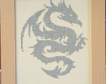 Blackwork Dragon Cross Stitch