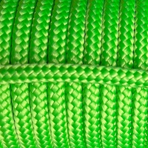 6mm High Quality Hand Made, Training slip lead, 1.5m, 2.5m and 5m length Green