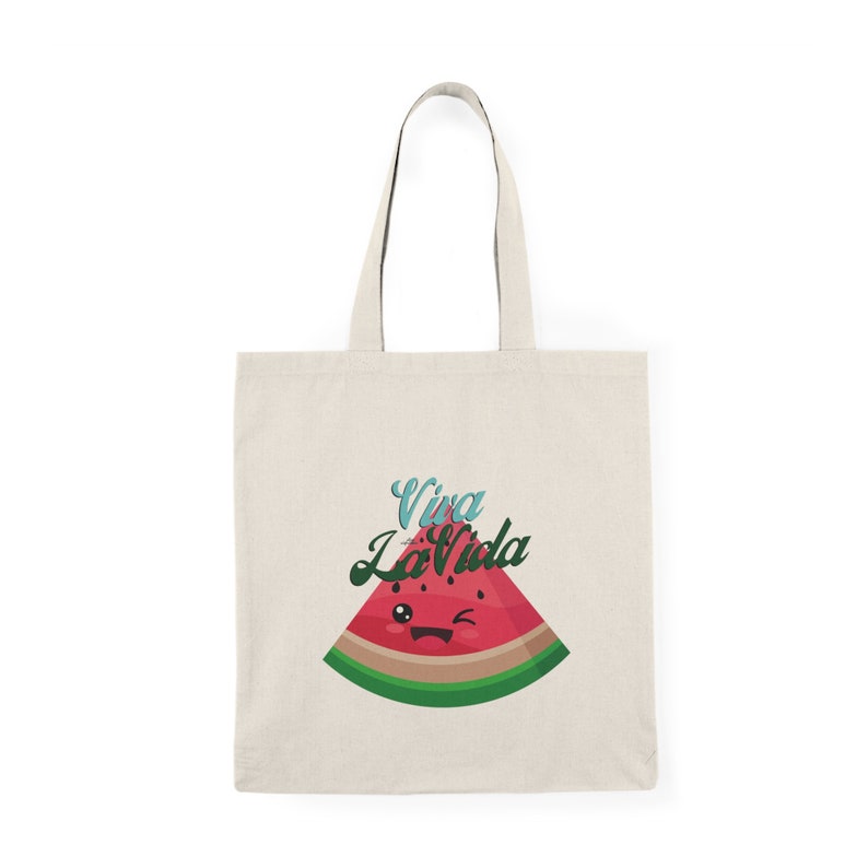 Viva La Vida Winking Watermelon Natural Tote Bag Twinkling - Etsy