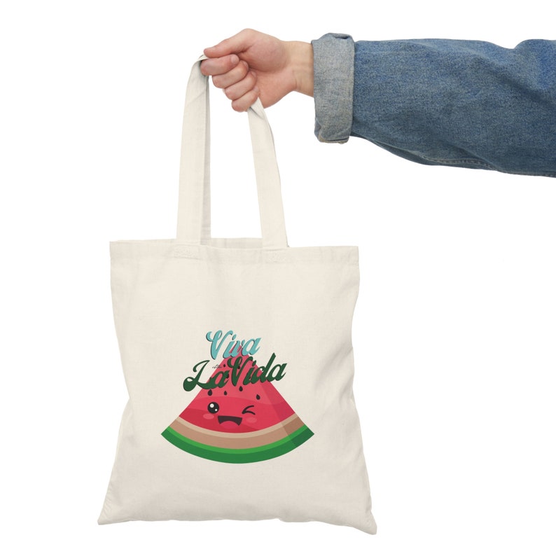 Viva La Vida Winking Watermelon Natural Tote Bag Twinkling - Etsy