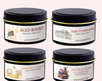 Bookish Candle Gift Set, Bundle of 2 candles, Bookish gift, Book themed Candle, Scented Soy Candle, 4oz candle bundle, Pick any 2 candles