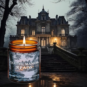 Gothic Manor Reads Soy Candle, Vintage Horror, Gothic Romance, Victorian House, Book Candle, Horror Books, Gifts for readers, Book Lovers