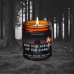 Are you afraid of the dark Soy Candle, haunted, forest, magical, witchy, gothic candle, ghost decor, vintage horror, gothic romance, bookish