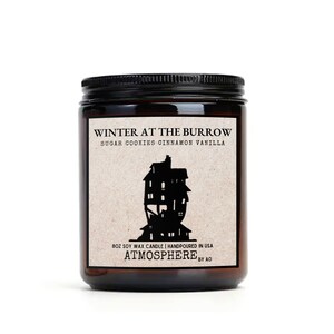 Winter At The Burrow Book Inspired 100% Soy Wax Vegan Candle, Book Nerds, Book Lover Candle, Scented Candle, Amber Jar 8oz Candle