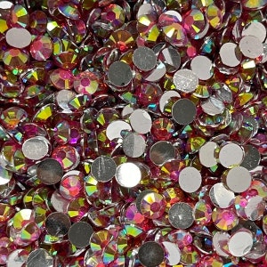 AB Rose - Silverback non-hotfix Resin Rhinestones - flatback embellishments, bling, crafts 2mm, 3mm, 4mm, 5mm