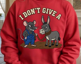 Diseño de rata con humor sarcástico, parche bordado 3D (descarga digital PNG)