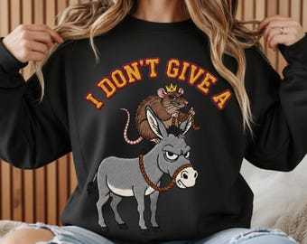 Me importa un bledo – Parche bordado 3D con diseño de burro y rata