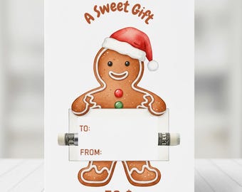 Monedero navideño editable, para efectivo, plantilla de Canva para regalo en efectivo, tarjeta de dinero de muñeco de nieve personalizable para niños