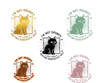 Gato con cara sarcástica en reposo PNG - Diseño de sublimación (Descarga digital)