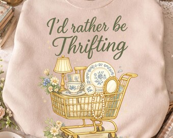 Carrito de segunda mano PNG / Diseño retro vintage azul dorado (descarga digital)