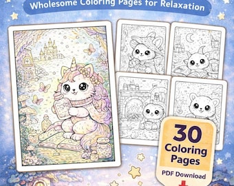 Libro para colorear de animales: Aventuras de fantasía acogedoras (Descarga PDF)